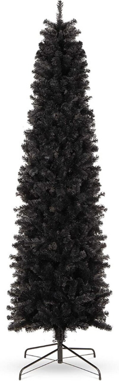 Slim Pencil Green Christmas Tree - Artificial Linden Spruce with Premium PVC Needles - Sturdy Metal Stand Included - Ideal for Compact Spaces - Effortless Assembly and Elegant Holiday Décor